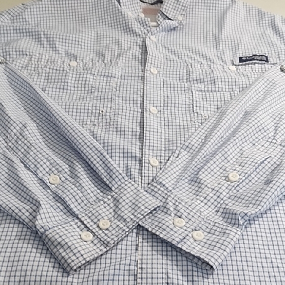 Performance Fishing Camping Hiking Shirt Roll Tab Sleeves Pockets Vented Back - Picture 6 of 15